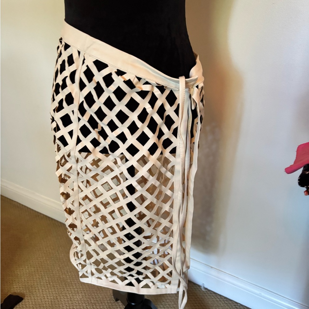 By Together Cream Lattice Skirt